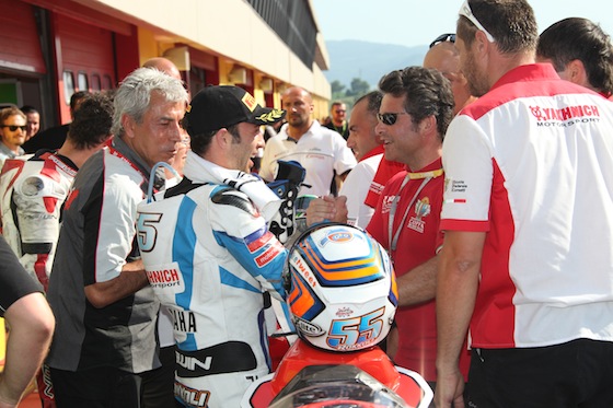 after race Massimo with Claudio